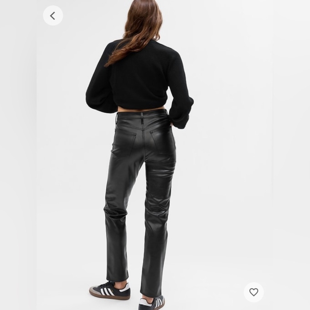 Cheeky Straight Faux Leather High Rise Pants - Picture 2 of 5
